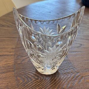 Vintage Margaret lead crystal boat vase